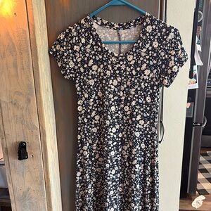 Floral Navy and White Dress for casual to dress up